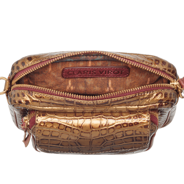 Sac Python Big Charly Mix Kaki Bordeaux - Claris Virot