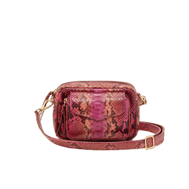 Sac Python Baby Charly Bordeaux Rose - Claris Virot