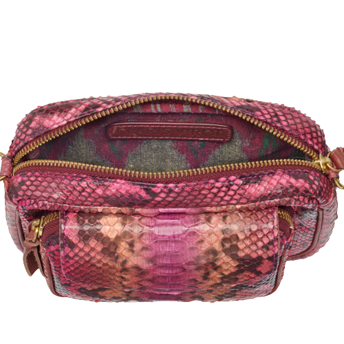 Sac Python Baby Charly Bordeaux Rose - Claris Virot