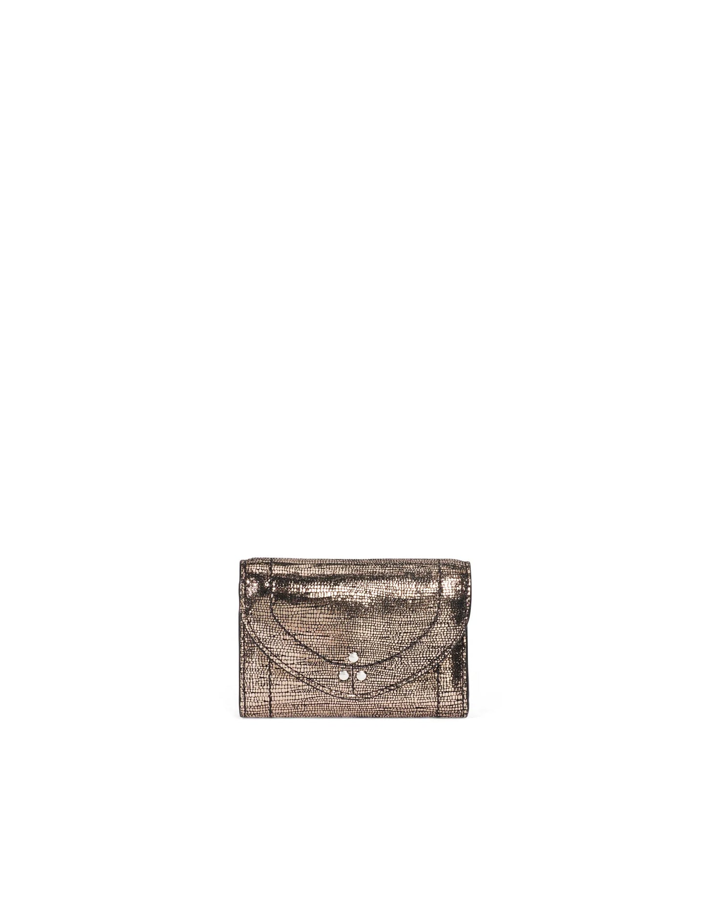 Portefeuille Helmut PM Chèvre Lamé Champagne - Jérôme Dreyfuss