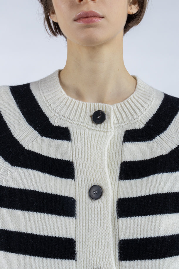 Cardigan Rayé Noir et Blanc - Phisique du Role