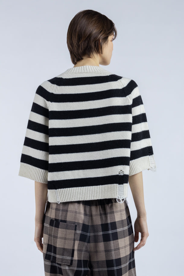 Cardigan Rayé Noir et Blanc - Phisique du Role
