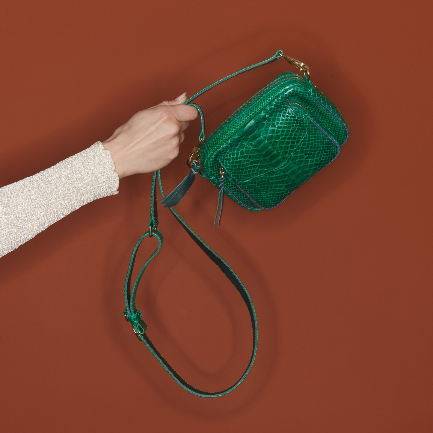 Sac Python Baby Charly Vert Pelouse - Claris Virot