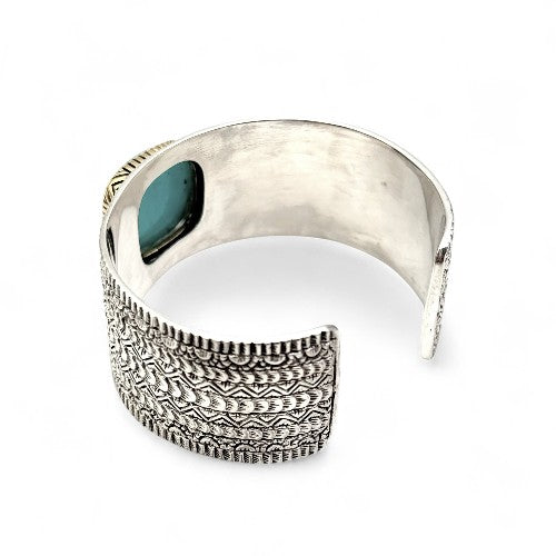 Manchette Argent et Amazonite - Jalan Jalan