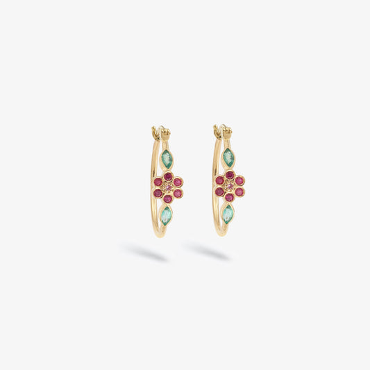 Boucles d’oreilles 3 Miniflower rouges - Sophie d’Agon