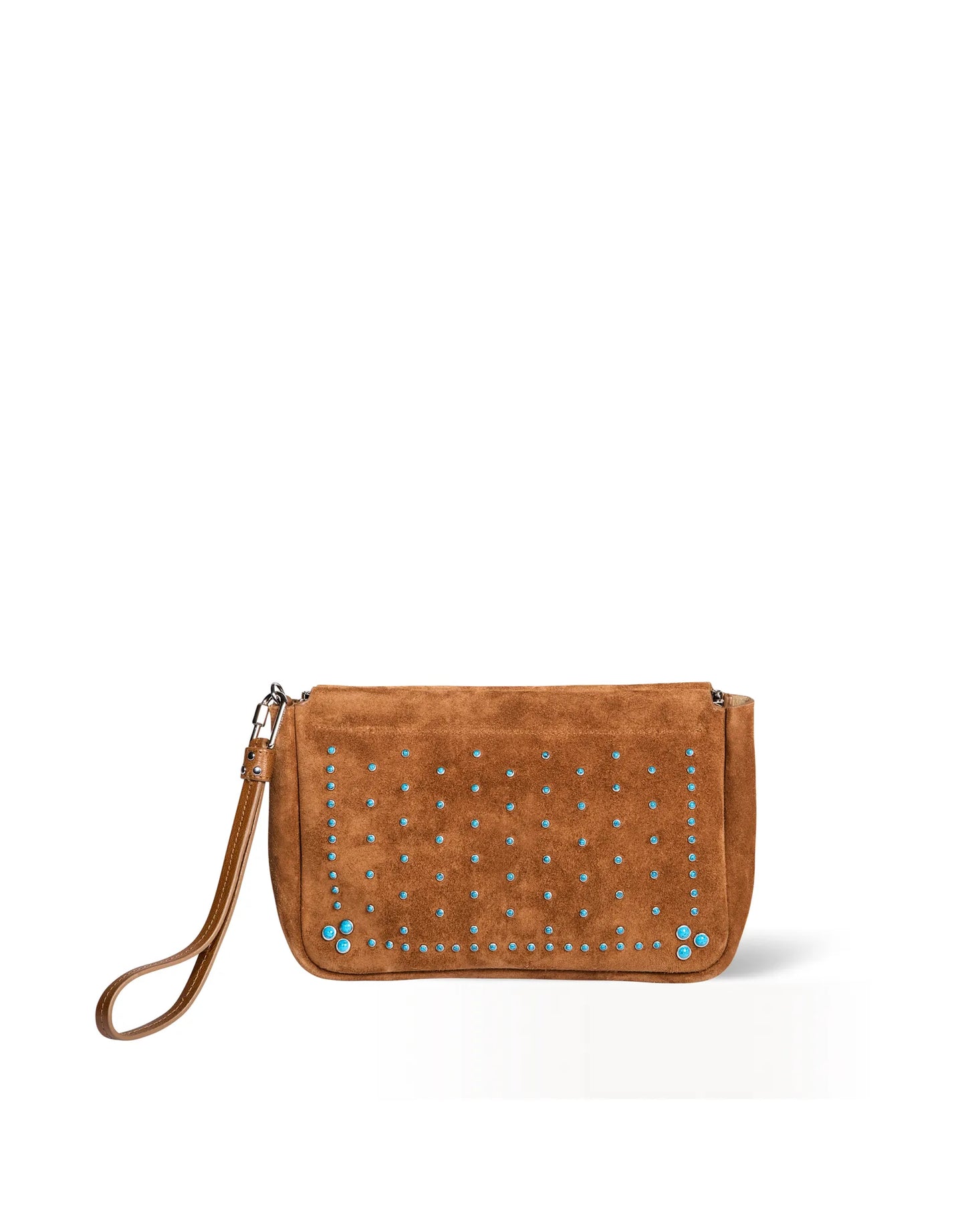 Pochette Clap L Velours Taos Turquoise - Jérôme Dreyfuss