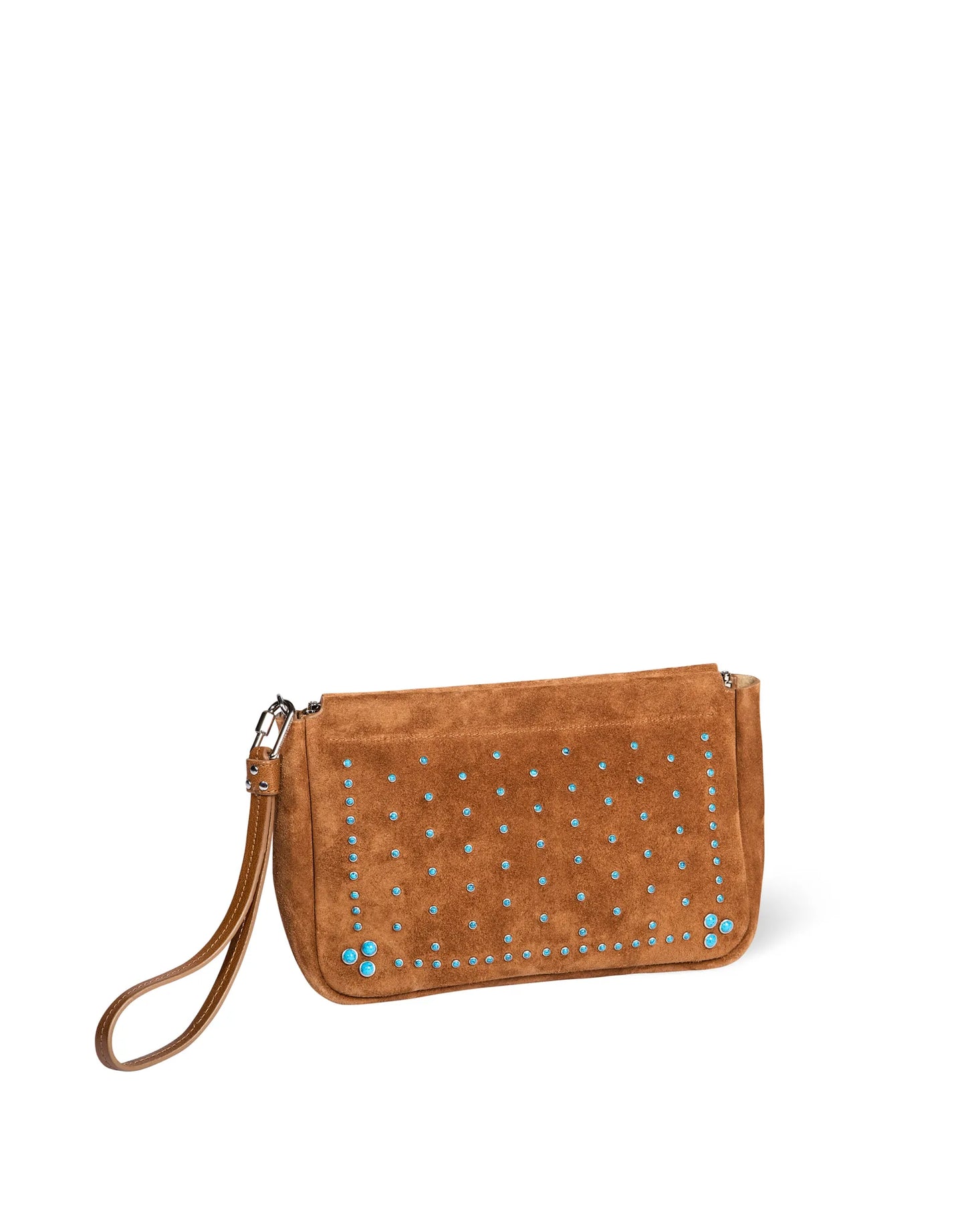 Pochette Clap L Velours Taos Turquoise - Jérôme Dreyfuss