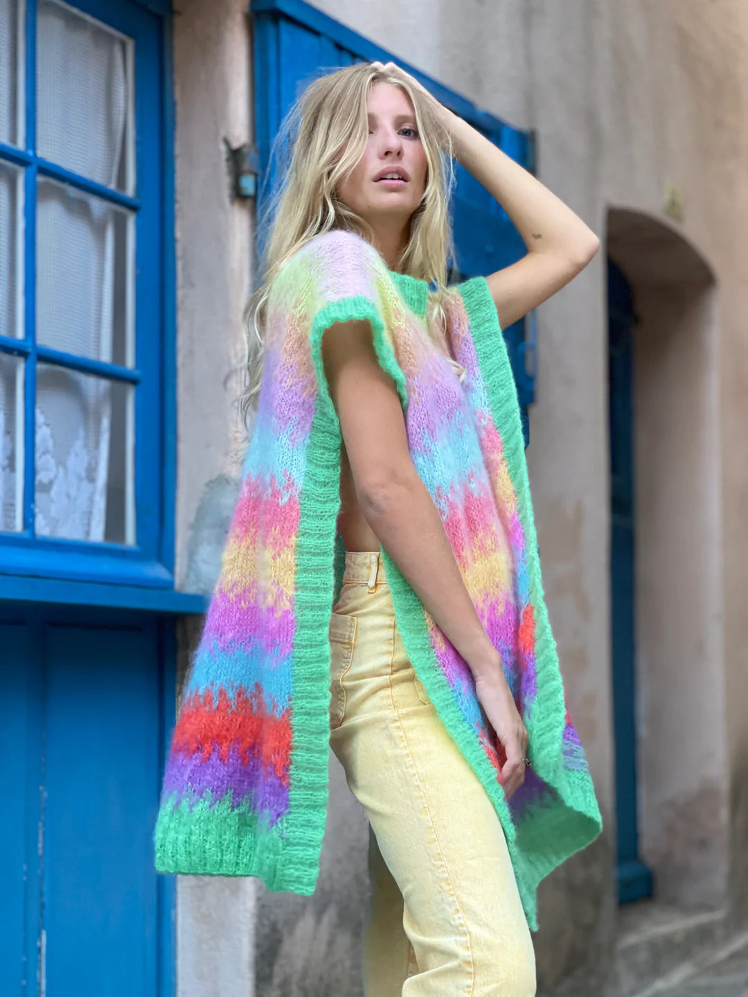 poncho multicolore