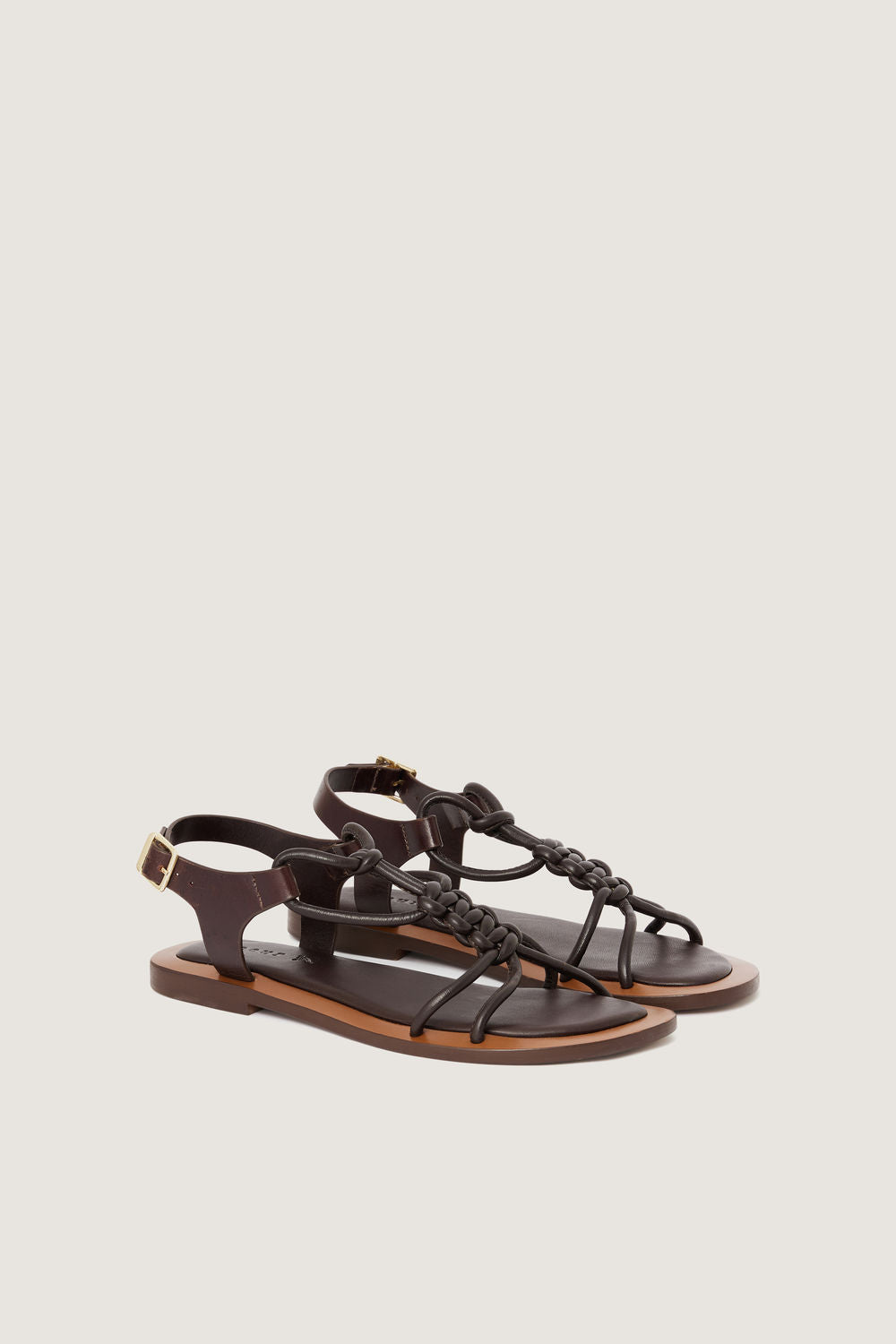 Sandales Tiny en cuir marron foncé