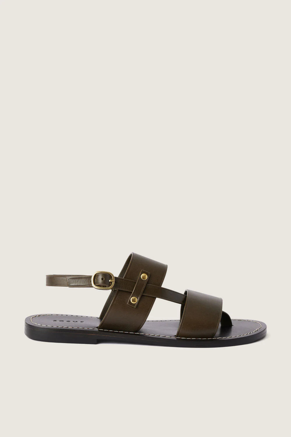 Sandales Amazonia en cuir kaki