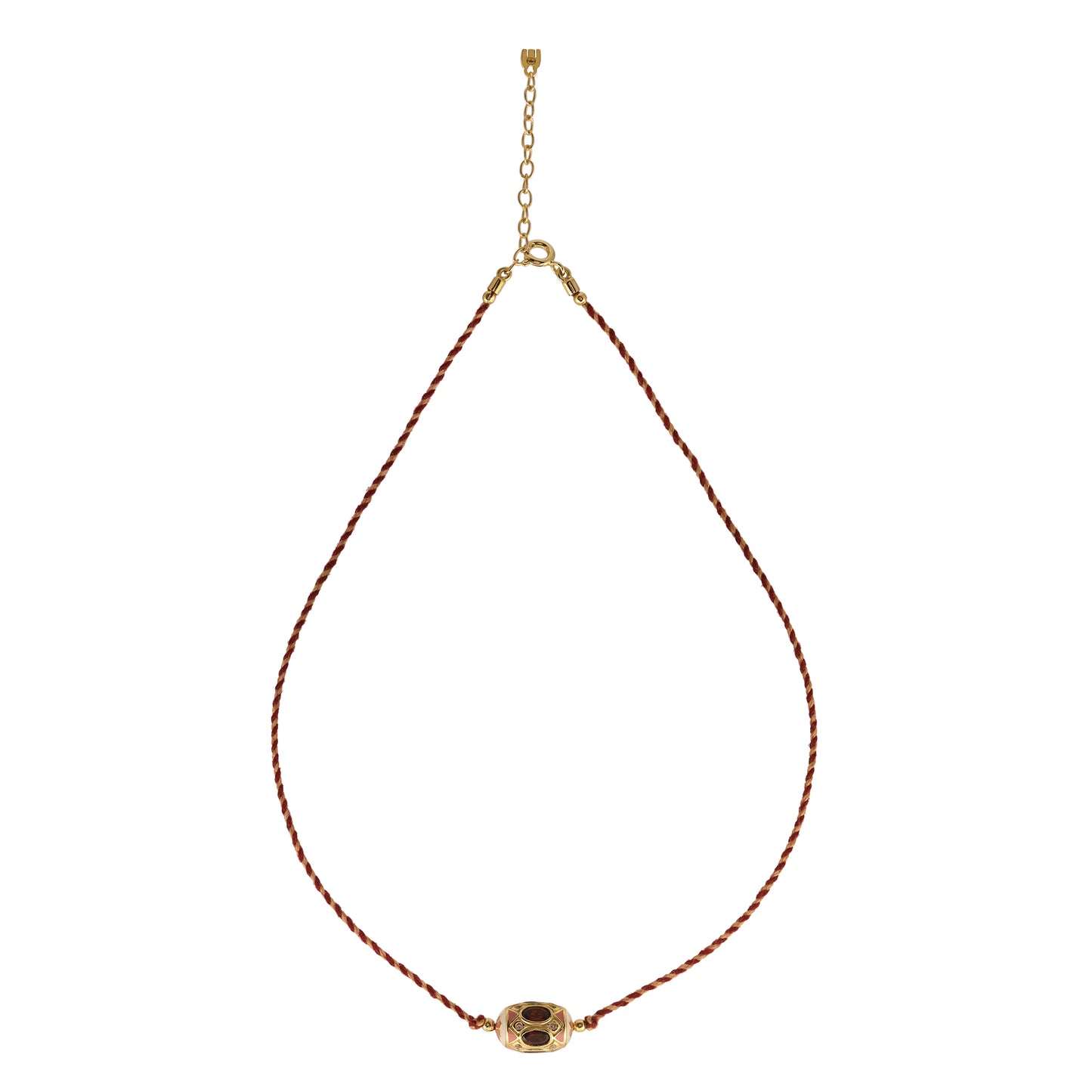 Cien Fuegos fil bicolor Collier en argent et or plaqué