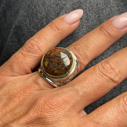 Bague Argent et Piétersite - Jalan Jalan