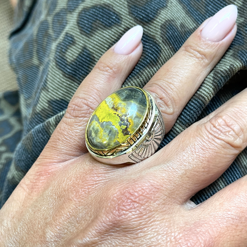 Bague Argent et Jaspe Bourdon - Jalan Jalan