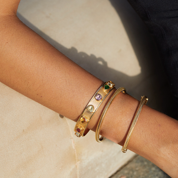 Jonc Cuff Stone M Tourmalines - Dorothée Sausset