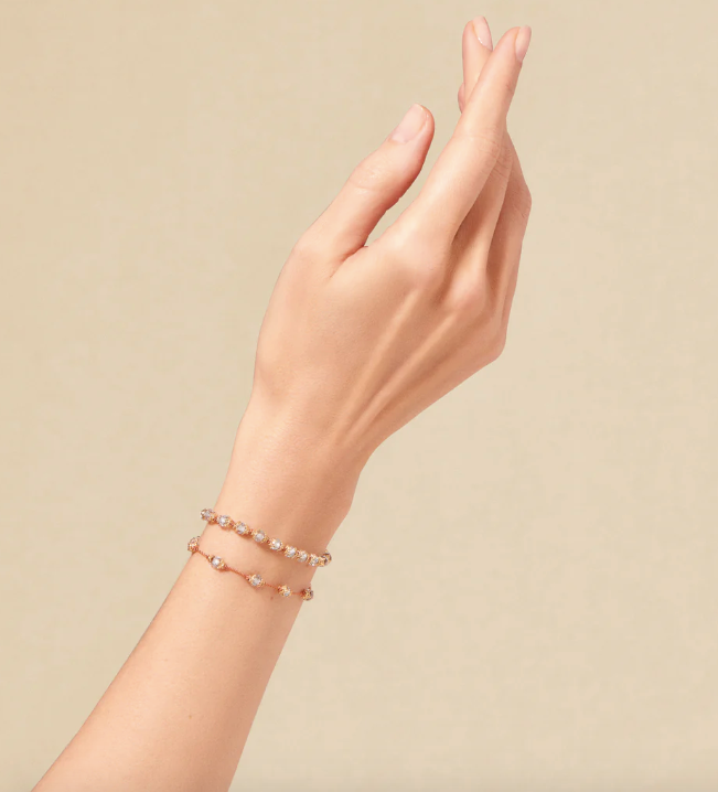 Bracelet Peony Aigue Marine Fil Orange - Tityaravy