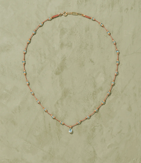 Talisman Peony Aigue Marine Fil Orange - Tityaravy