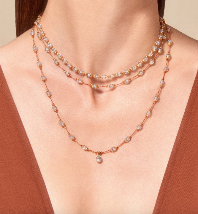 Talisman Peony Aigue Marine Fil Orange - Tityaravy