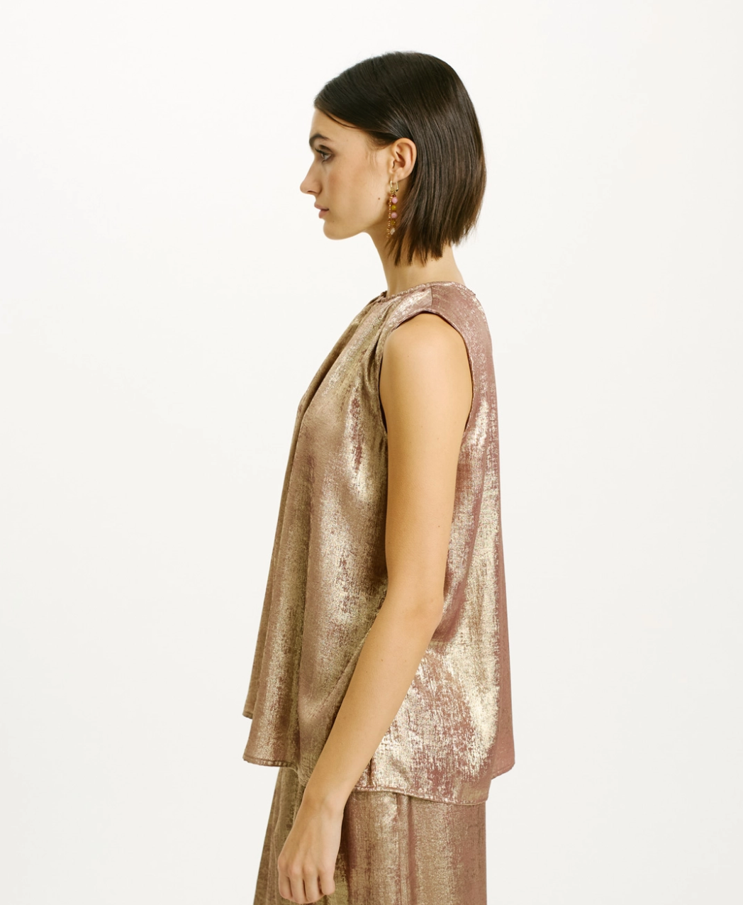 Top Cris Laminé Rose - Momoni