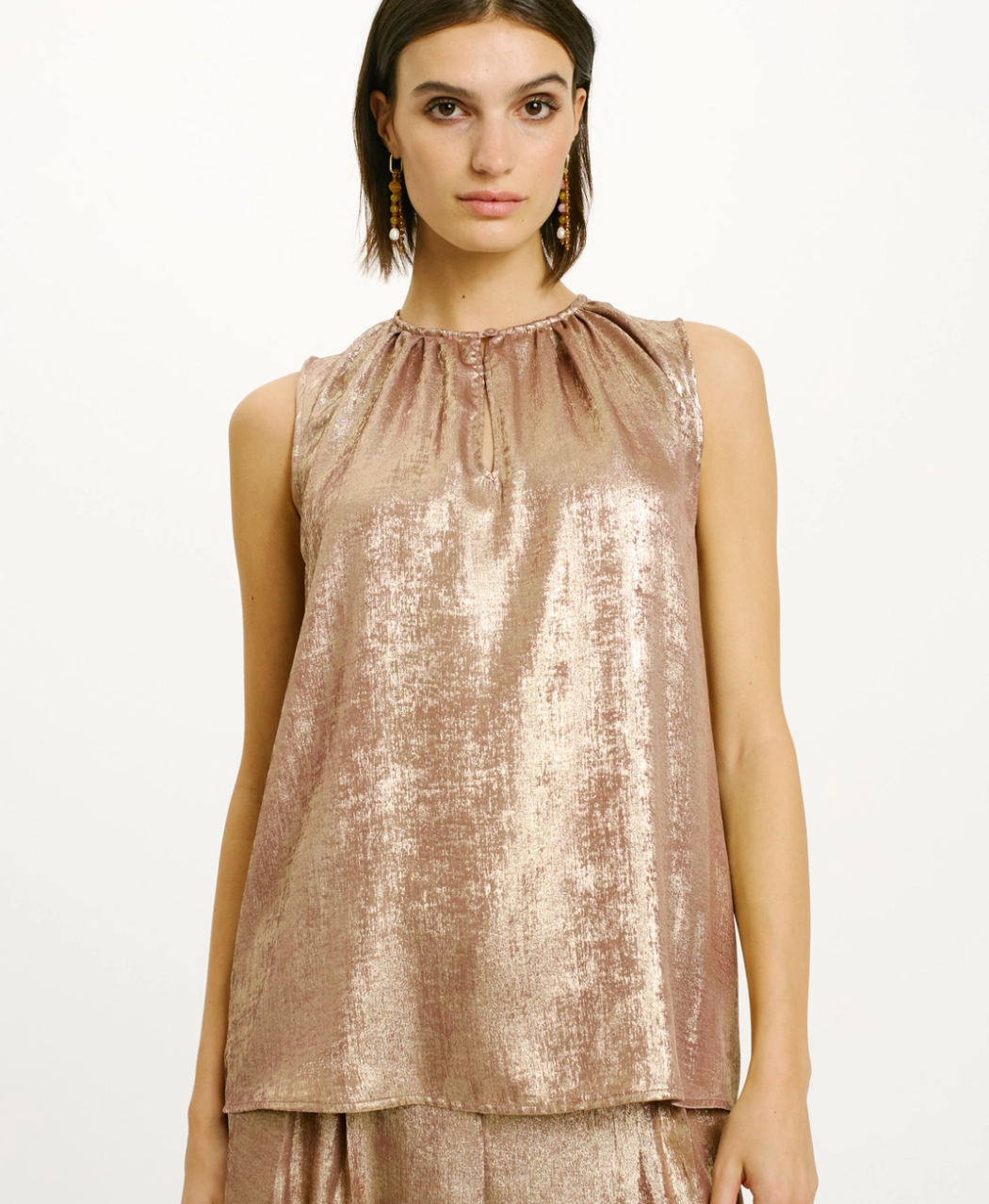 Top Cris Laminé Rose - Momoni