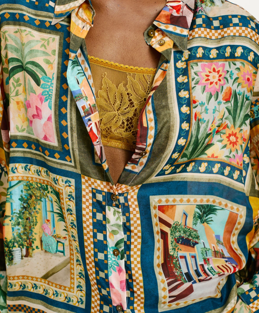 Chemisier Catinga Multicolor Verde - Momoni