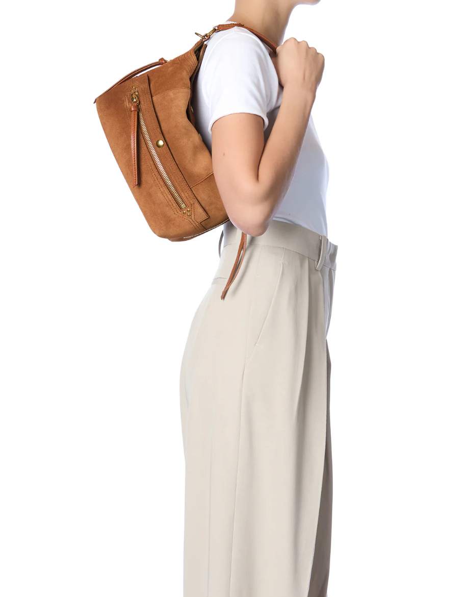 Sac Lucky Hobo Croûte Velours Caramel - Jérôme Dreyfuss