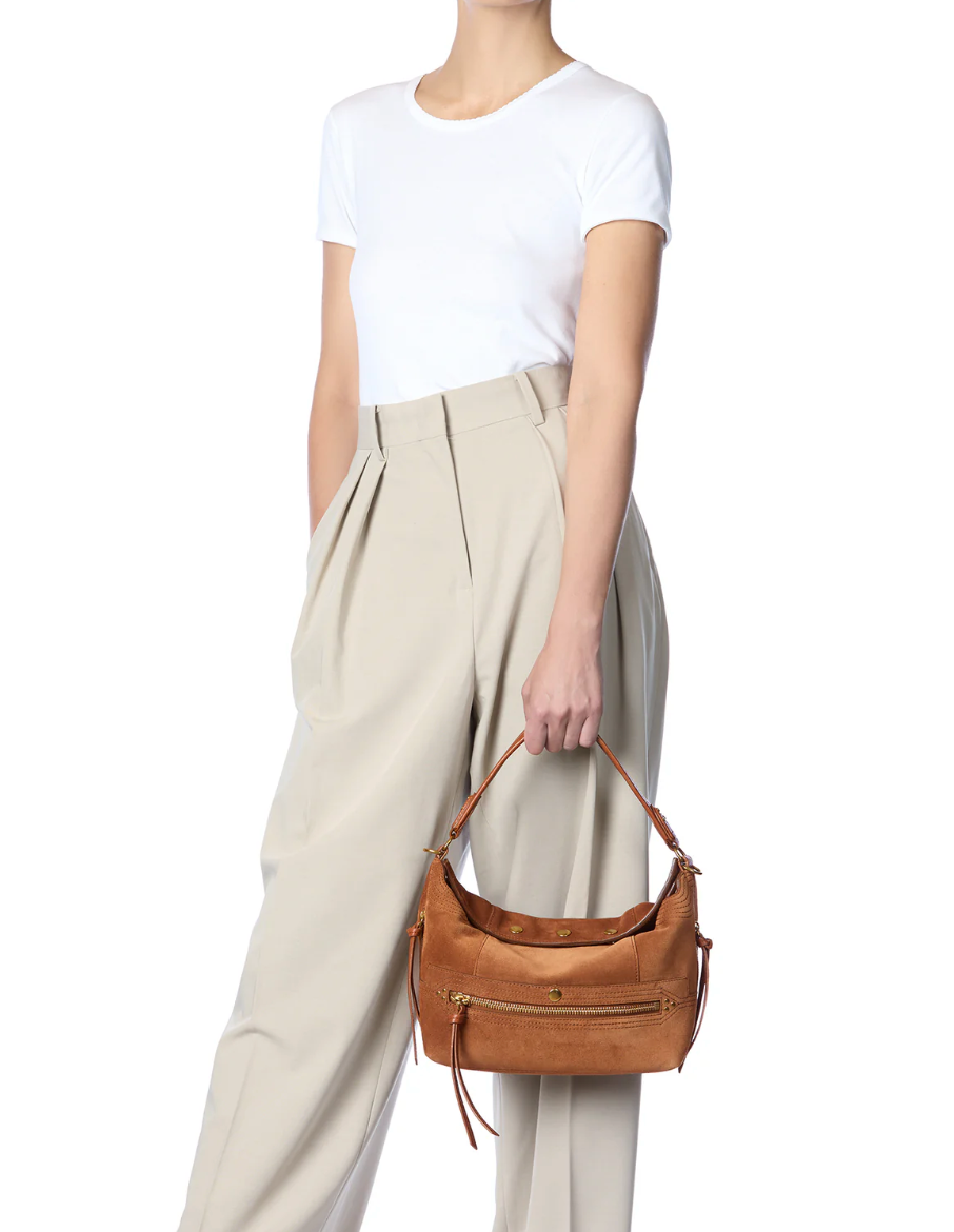 Sac Lucky Hobo Croûte Velours Caramel - Jérôme Dreyfuss