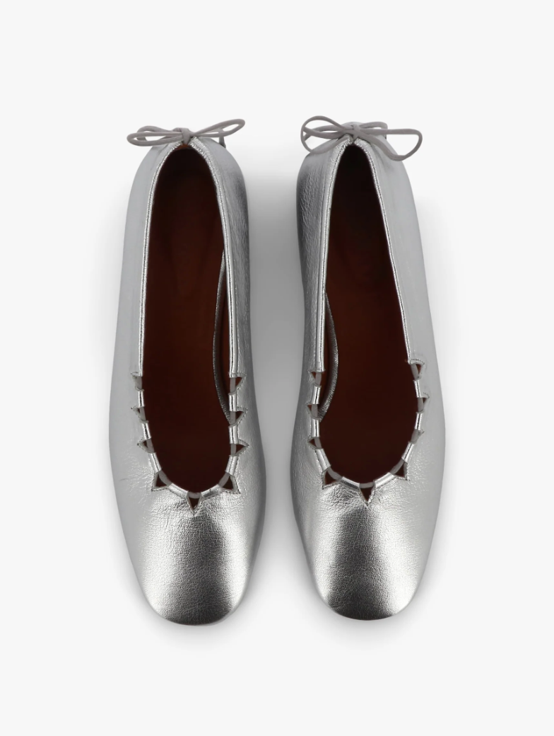 Ballerine à Talon Moune Argent - Socque