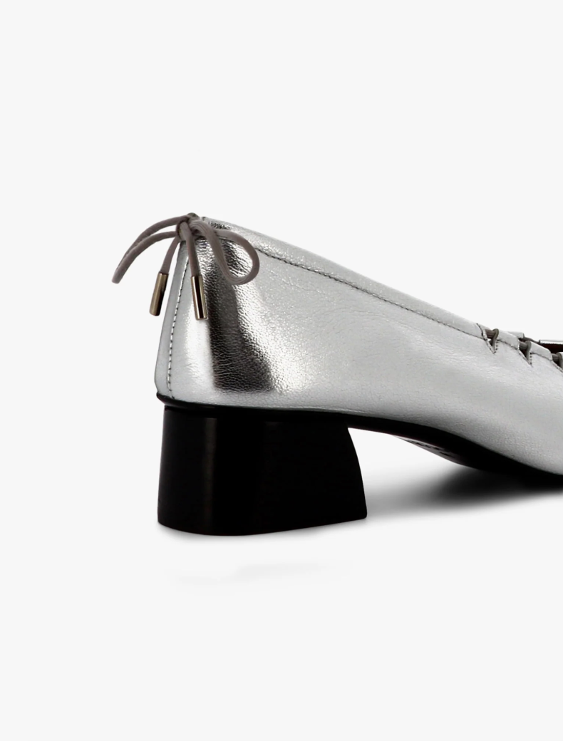 Ballerine à Talon Moune Argent - Socque