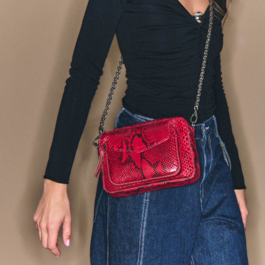 Sac Charly Python Rubis - Claris Virot