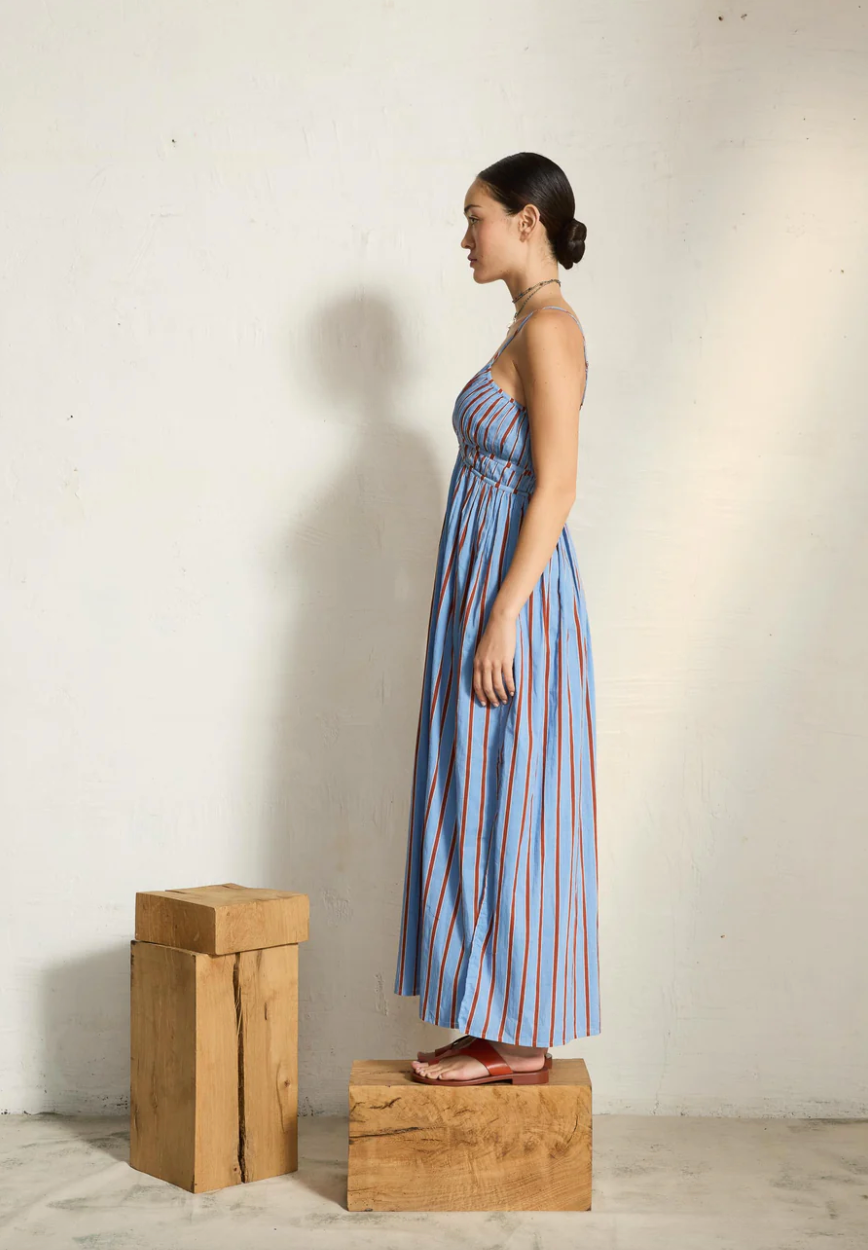 Robe Balina Rayures Light Blue Red - Mare di Latte