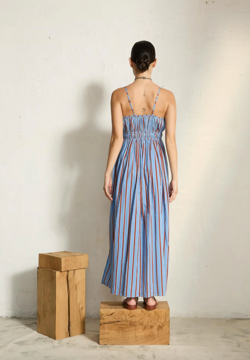 Robe Balina Rayures Light Blue Red - Mare di Latte