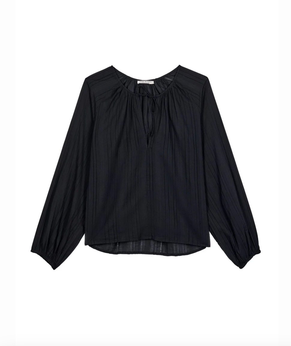 Blouse Rosie Ajourée Noire - Mare di Latte