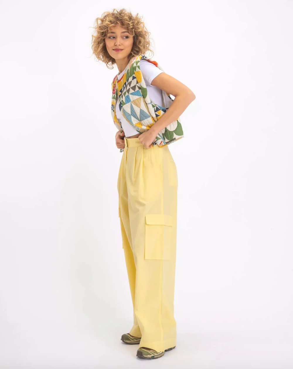 Pantalon Cargo Jaune Aditi - V de Vinster