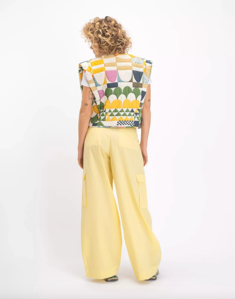 Pantalon Cargo Jaune Aditi - V de Vinster