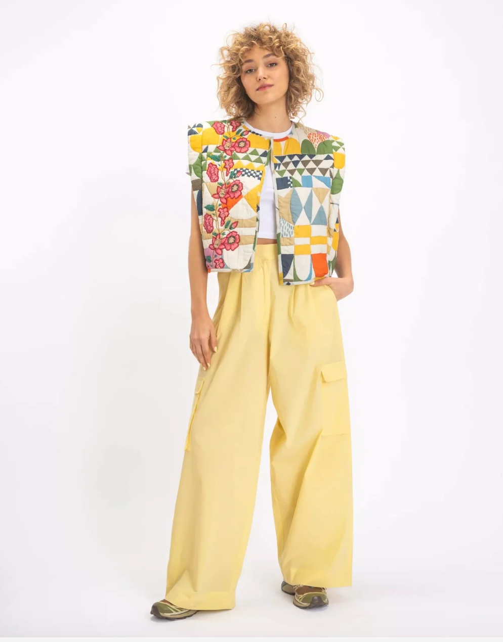 Pantalon Cargo Jaune Aditi - V de Vinster