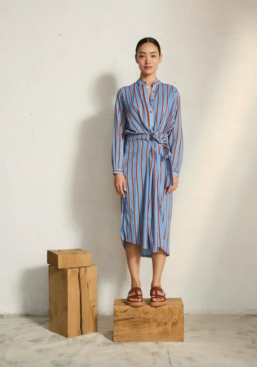 Robe Albane Pelicano Light Blue/Red - Mare di Latte