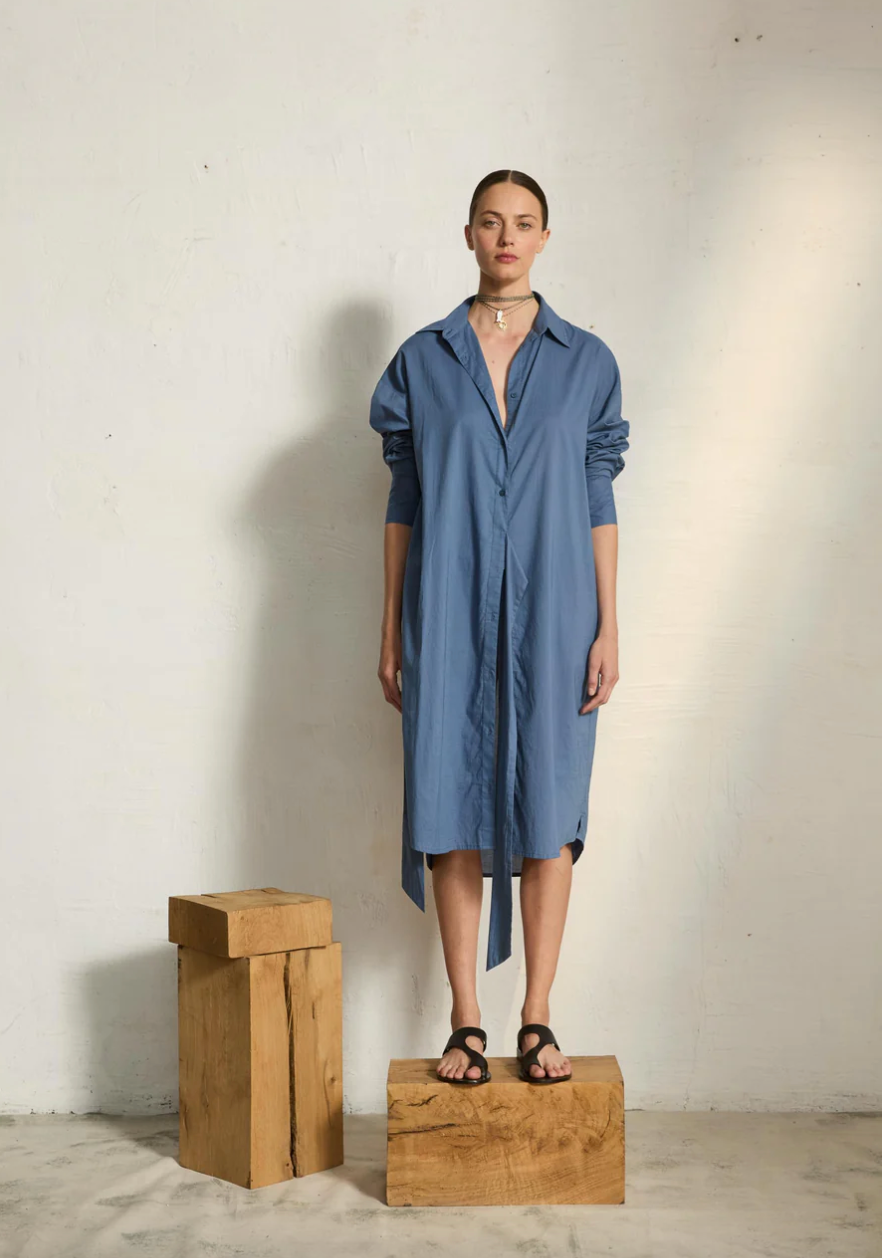 Robe Lily Long Storm Blue - Mare di Latte