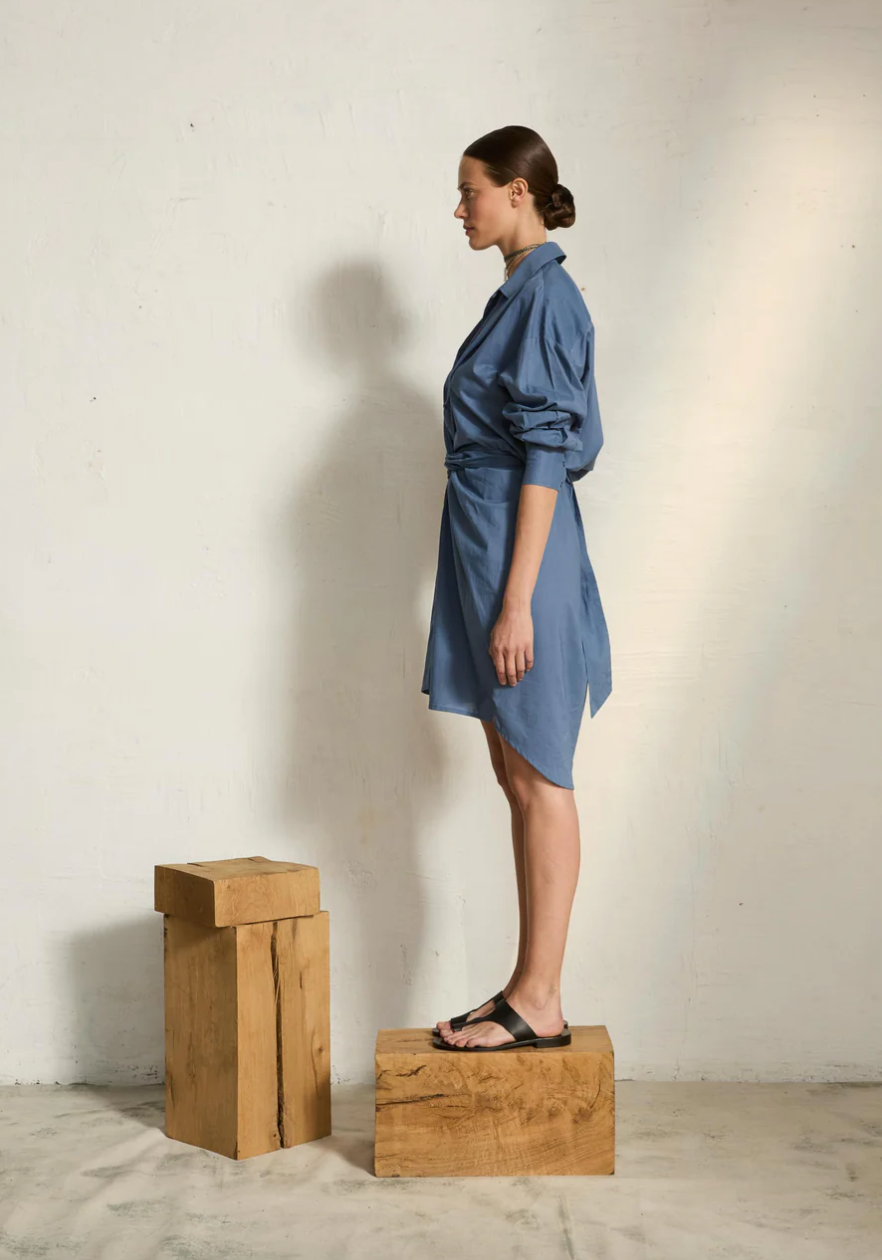 Robe Lily Long Storm Blue - Mare di Latte