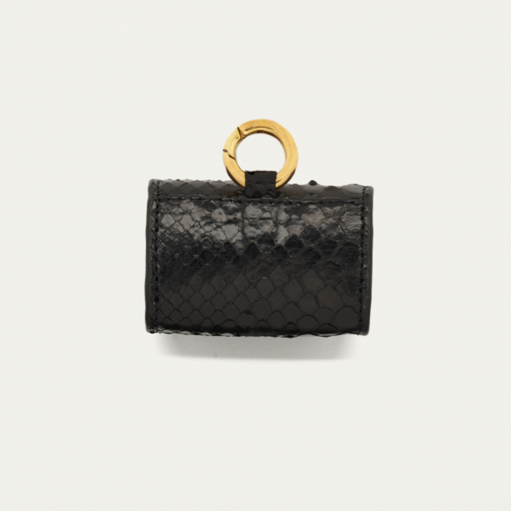 Etui Airpods Pro Jamie Python Noir/Or - Claris Virot