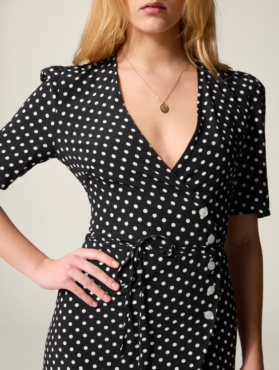 Robe Gabin Pois Noirs - Rouje