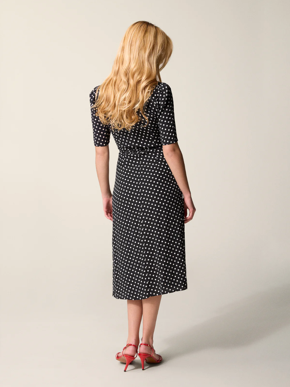 Robe Gabin Pois Noirs - Rouje