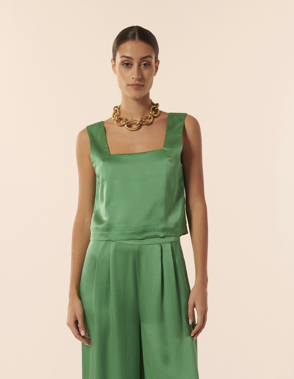 Top en Soie Texas Vert - Karma Koma