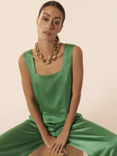 Top en Soie Texas Vert - Karma Koma