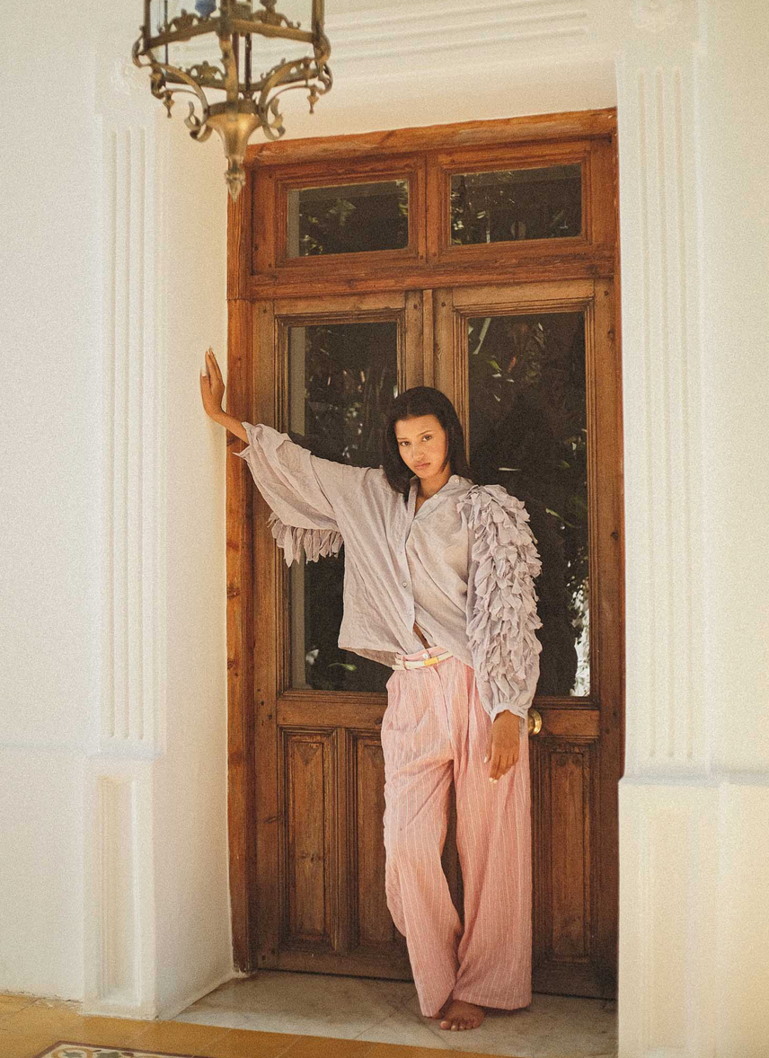 Pantalon Paolo Stripes Rose - Claramonte