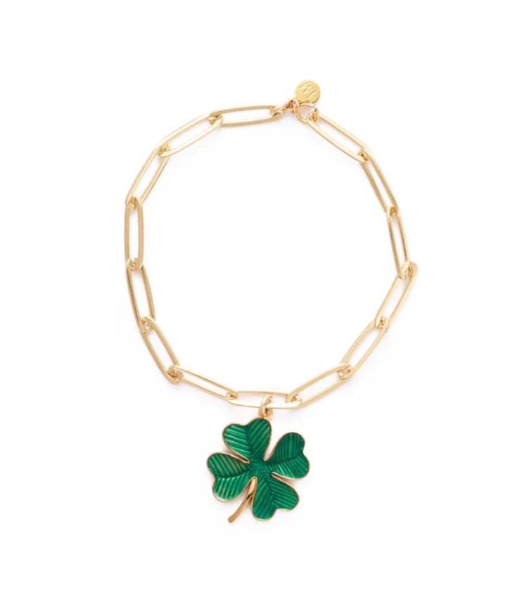 Bracelet Shamrock Émaillé Vert - Alexandra Margnat