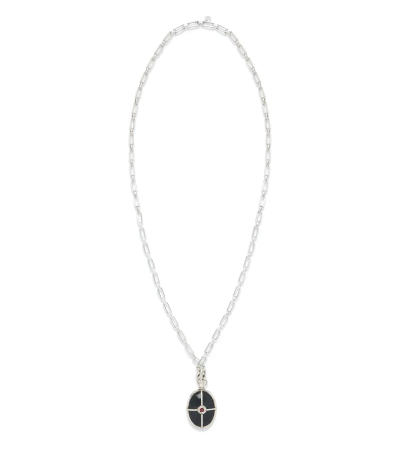Sautoir Octave Argent Onyx Noir - Room Service
