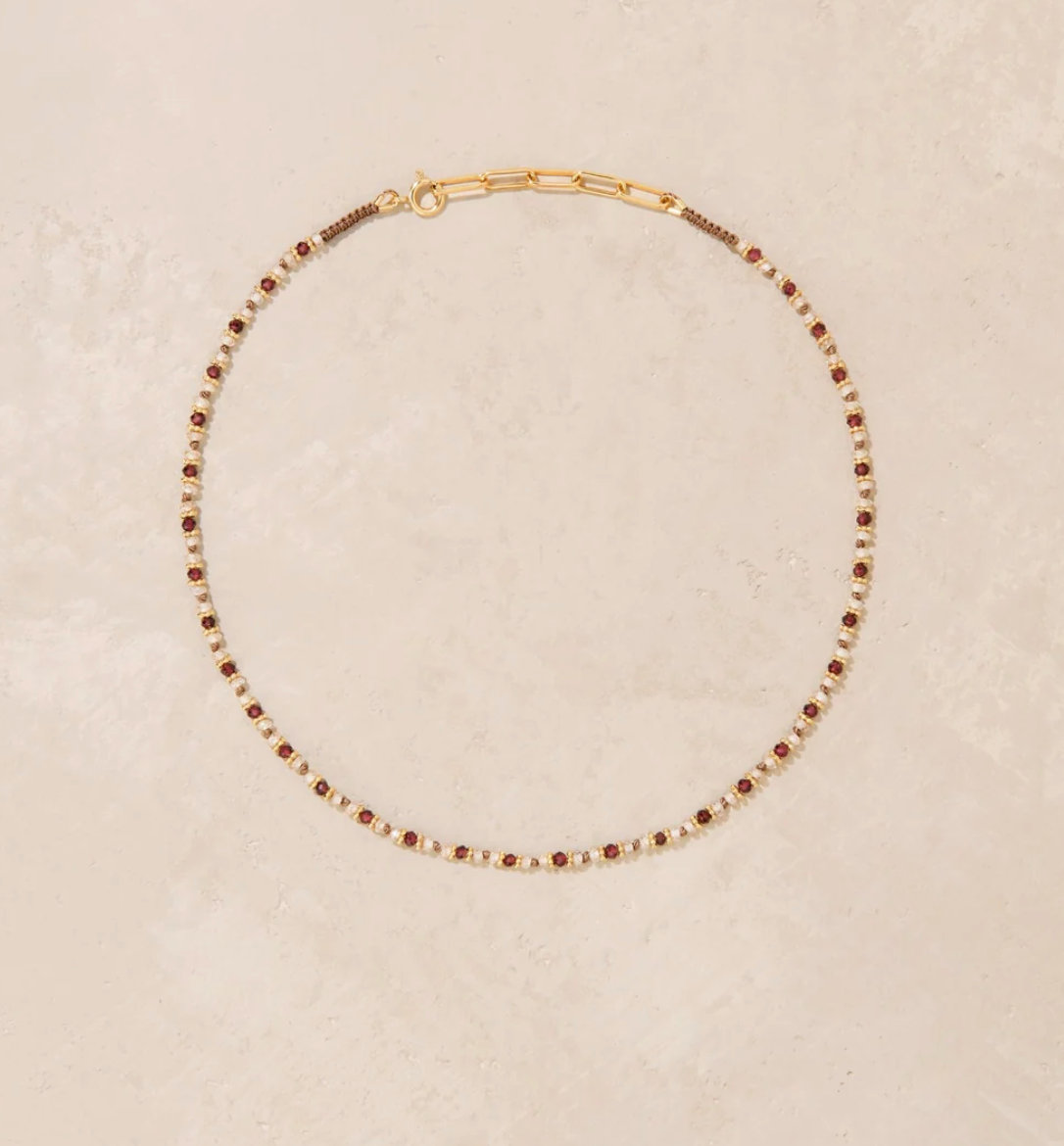 Collier Kravat Grenat - Tityaravy