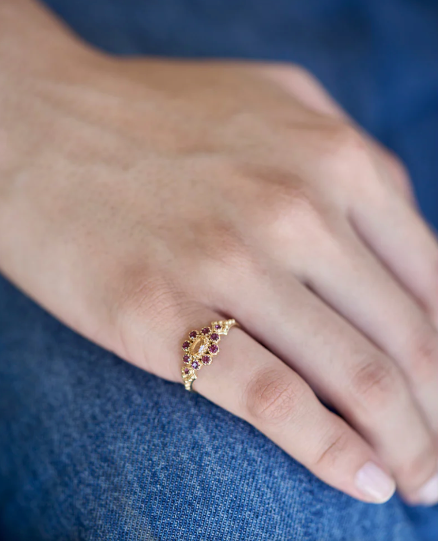 Bague Anne Citrine Grenat - Dorothée Sausset