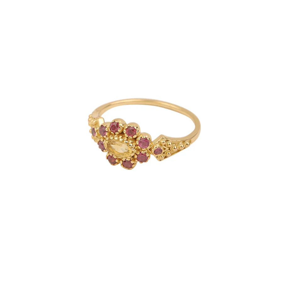 Bague Anne Citrine Grenat - Dorothée Sausset