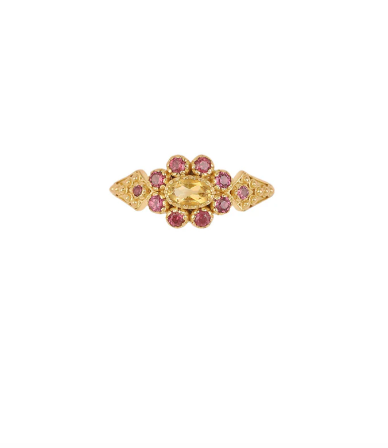 Bague Anne Citrine Grenat - Dorothée Sausset